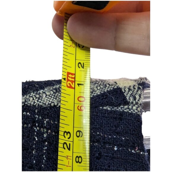 VTG Pendleton Women's Plaid 100% Virgin Wool Blazer Jacket Size 12 Navy & Cream - Picture 8 of 11